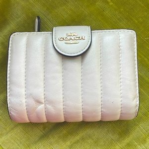 Coach Quilted Wallet Cream